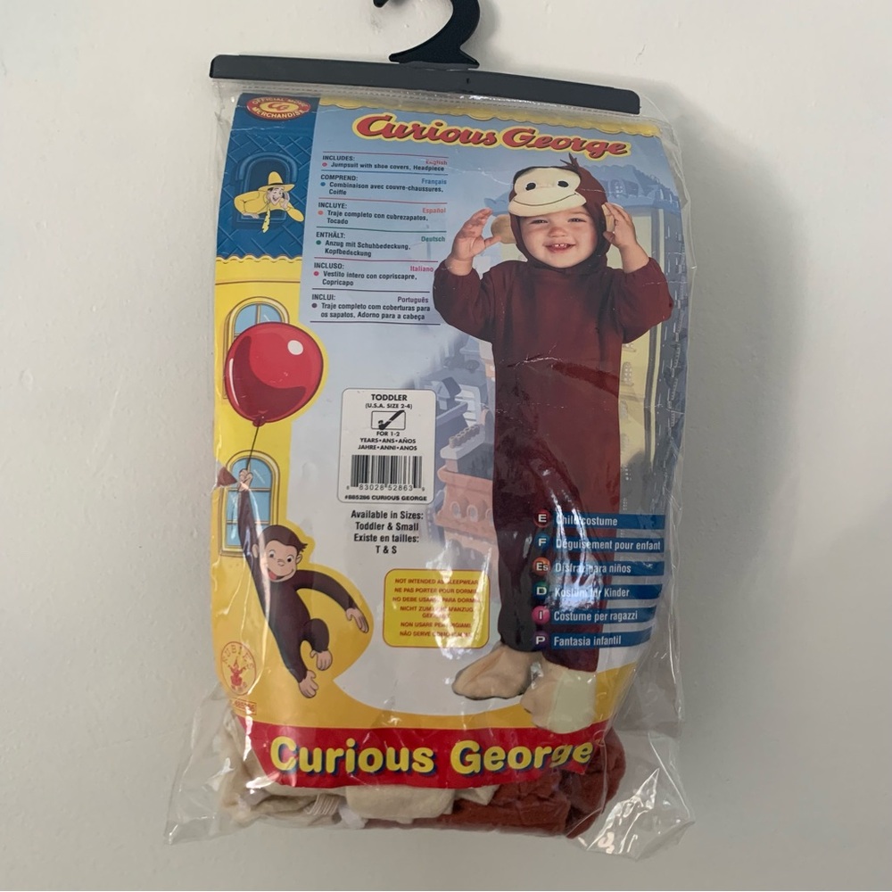 Curious George costume size 2-4